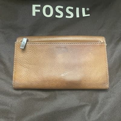 Fossil Brown Leather Hobo Shoulder Bag W Matching Wallet & Dust Bag - Thumbnail 5