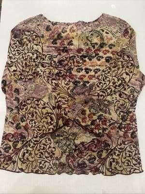 J Jill Y2K Sz Lg Sheer Boho Bohemian Hippie Stevie Nicks - Thumbnail 6