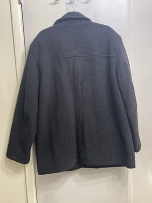 Vtg. J. Crew Coat Men's M Italian Wool Button Front Peacoat Quilted Lining Navy - Thumbnail 2