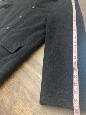 Vtg. J. Crew Coat Men's M Italian Wool Button Front Peacoat Quilted Lining Navy - Thumbnail 10