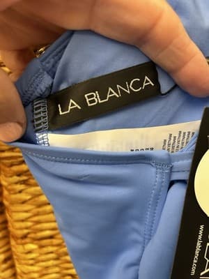 La Blanca High Neck One-Piece Swimsuit, Sky Blue, Size 8 NWT - Thumbnail 3