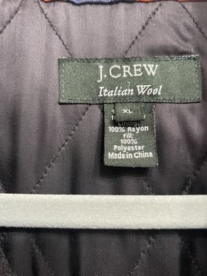 Vtg. J. Crew Coat Men's M Italian Wool Button Front Peacoat Quilted Lining Navy - Thumbnail 3