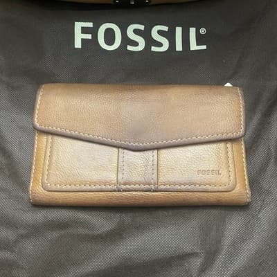Fossil Brown Leather Hobo Shoulder Bag W Matching Wallet & Dust Bag - Thumbnail 4