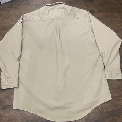 Bulwark Fire Resistant Shirt Mens Twill Long Sleeve Workwear Reg Fit Excel FR - Thumbnail 2