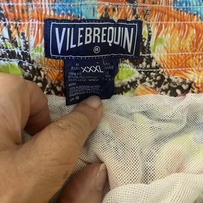 Vilebrequin Swim Trunks Shorts Mens XXXL Cotton Mesh Lined Tropical W38-40 - Thumbnail 4