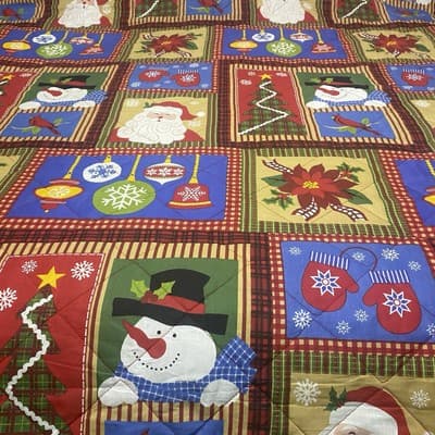 Sleepwell Christmas Quilt Santa Snowman Cardinal Ornaments Pattern Full Queen Sz - Thumbnail 2