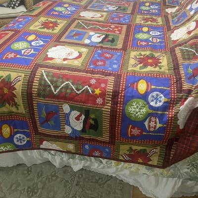 Sleepwell Christmas Quilt Santa Snowman Cardinal Ornaments Pattern Full Queen Sz - Thumbnail 4