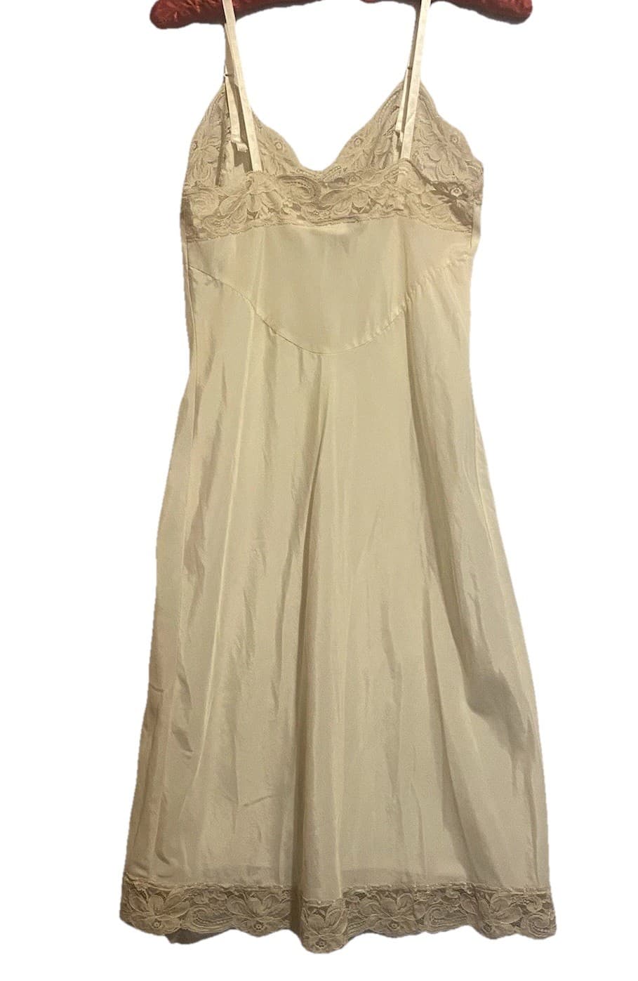 Lady Lynne Vintage Nylon W Lace Trim Slip USA Old Hollywood Marilyn Monroe - Thumbnail 4