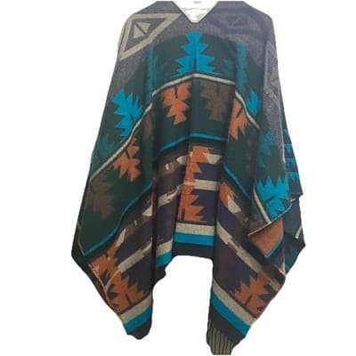Moss Rose Southwestern Aztec Shawl Wrap Western Cowgirl Rodeo One Sz Fits Most - Thumbnail 3