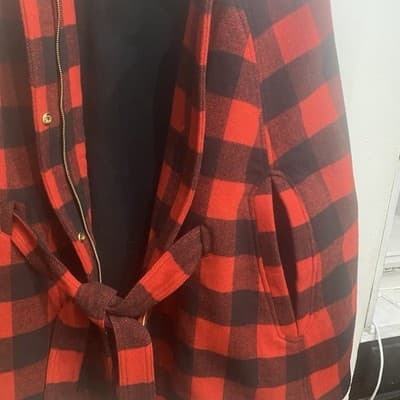 C Wonder Buffalo Plaid Wool Cape - Thumbnail 7