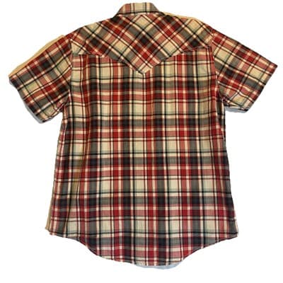 Christian Audigier Button up Mens Medium M Plaid Skull Patch Biker Red - Thumbnail 2