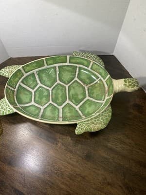Pier 1 Speedy The Turtle Melamine Large Serving Bowl Beachy Coastal 24” Long - Thumbnail 6
