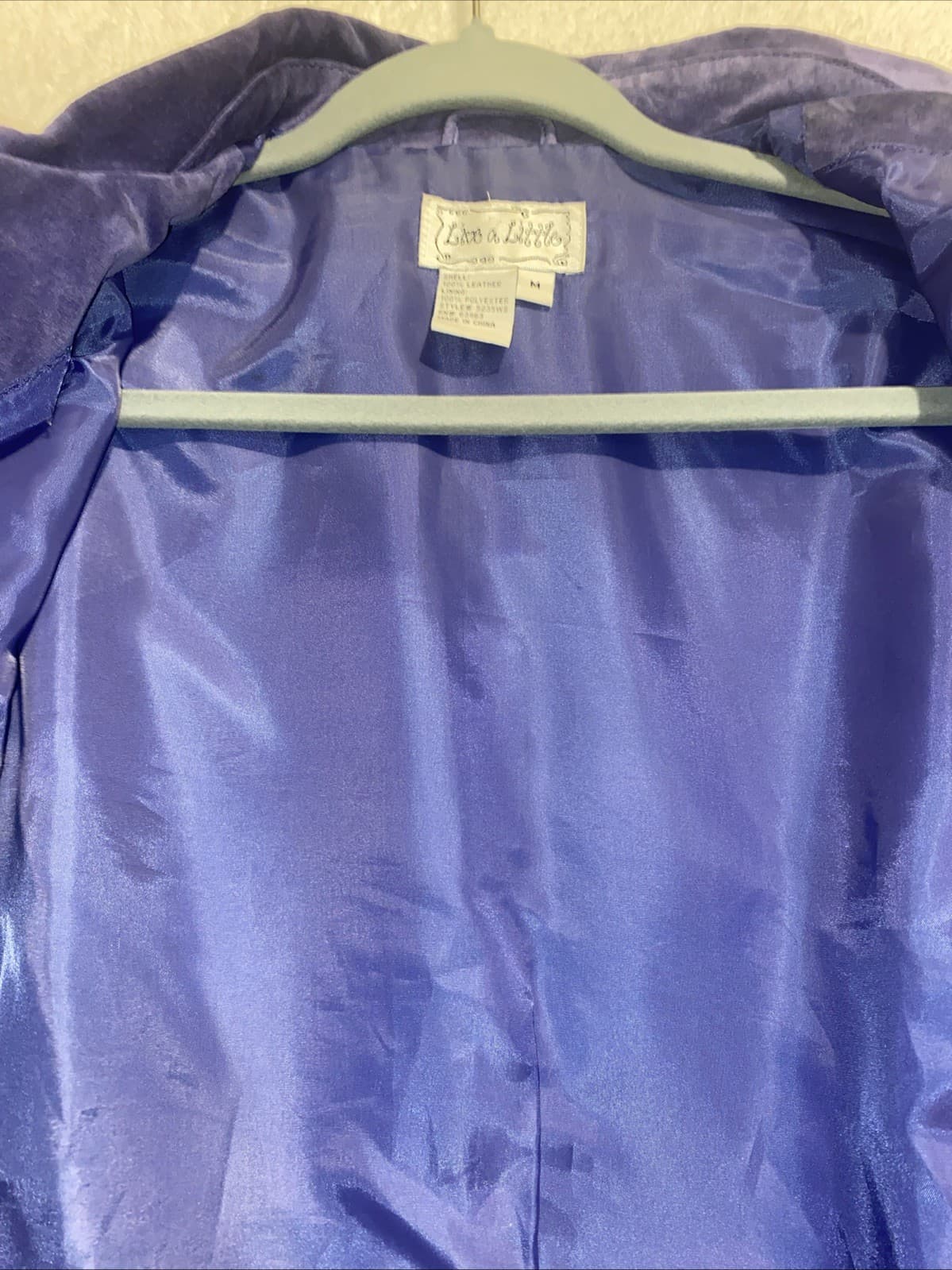 Office Siren Officecore Corpcore Leather Suede Front Zip Pockets Purple Sz M - Thumbnail 4
