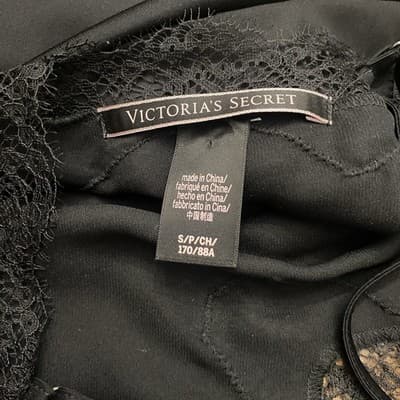 Victoria's Secret Satin & Lace Babydoll Nightgown Women Medium Black - Thumbnail 6