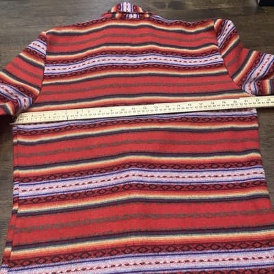 Vintage Cotton Southwestern Aztec Blazer Rodeo Cowgirl Pit2pit 22” - Thumbnail 3