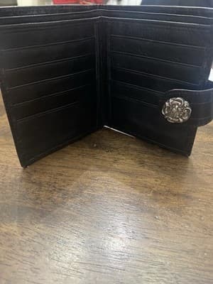 BRIGHTON Bifold Black Croc Embossed Wallet 10 Credit Card Sleeves, Coin Pocket - Thumbnail 3