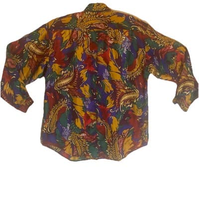 1980 100 Percent Silk Blouse Shoulder Pads Dynasty Dallas Knotts Landing 80s TV - Thumbnail 2