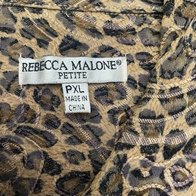 Rebecca Malone Petites Womens Cheetah Animal Print Jacket PXL Mob Wives - Thumbnail 4
