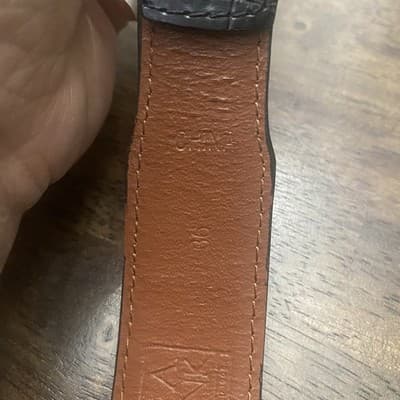 Jos A Banks 1inWide Western Style Italian Leather Belt Black Silver Tone Buckle - Thumbnail 8