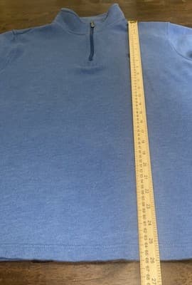 Izod Saltwater Quarter Zip Dadcore Preppy Golf Mens L Blue Long Sleeve Fleece - Thumbnail 7