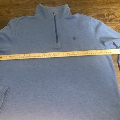Izod Saltwater Quarter Zip Dadcore Preppy Golf Mens L Blue Long Sleeve Fleece - Thumbnail 6