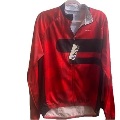 Primal Mens Cycling Heavy Weight Wind Jacket, Sport Cut NWT