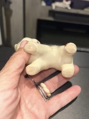 Vintage Glazed Pottery Cat Kitten- Pin Cushion, Ring Holder, Q Tip, Floral - Thumbnail 5
