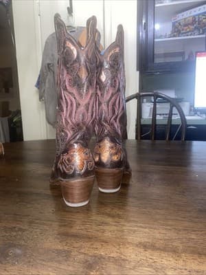 Stetson Exotic Python Leather Inlay Cowboy boots Women’s Sz 8 Snip Toe Cowgirl - Thumbnail 8