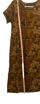 Brown Floral Lagen Look CottageCore Dress - Thumbnail 7