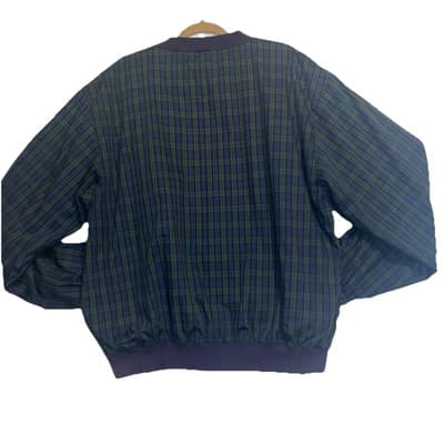 Proquip Mens XXL Tartan Plaid Blue Green Long Sleeve Lined Jacket w Pockets - Thumbnail 4