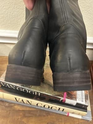 Frye Melissa Button Knee High Black Leather Riding Boots Womens 6B Pull On 7716 - Thumbnail 5