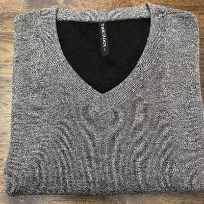 True Rock Mens V Neck Cotton Sweater Gray Mens Sz Large Preppy Classic - Thumbnail 11