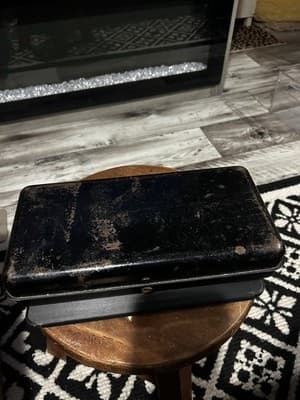 Vintage Black Metal Lockbox North TEXAS Gins Marilee, TX 11” X 5.75” - Thumbnail 5