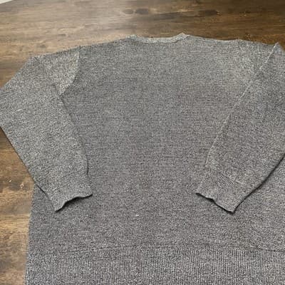 True Rock Mens V Neck Cotton Sweater Gray Mens Sz Large Preppy Classic - Thumbnail 8