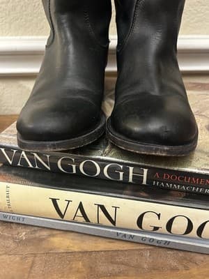 Frye Melissa Button Knee High Black Leather Riding Boots Womens 6B Pull On 7716 - Thumbnail 8