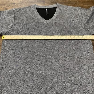 True Rock Mens V Neck Cotton Sweater Gray Mens Sz Large Preppy Classic - Thumbnail 4