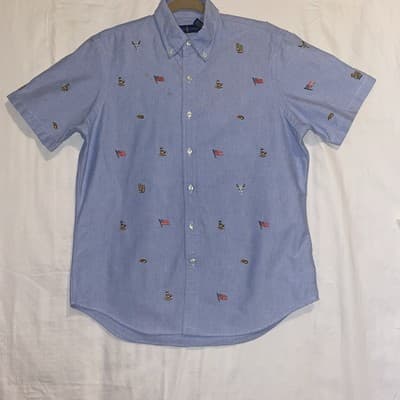 Ralph Lauren Vintage Short Sleeve Button Down Preppy Country Club Old Money