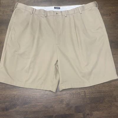 Lands End The Legacy Chino Shorts Lot Of 2 Mens Sz 48 Navy&Tan Cotton Pleated - Thumbnail 8
