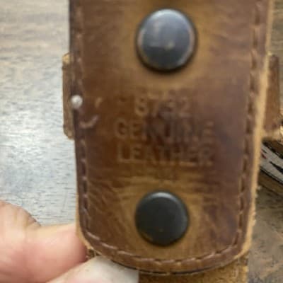 Western Leather Belt Southwest Woven Inlay Brass Style Buckle Cowboy Tribal 90s - Thumbnail 2