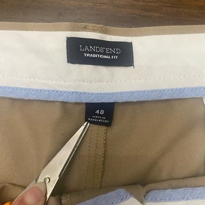 Lands End The Legacy Chino Shorts Lot Of 2 Mens Sz 48 Navy&Tan Cotton Pleated - Thumbnail 12
