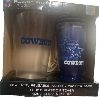 NFL Cowboys Tailgate Set Pitcher And 4 Cups - Thumbnail 2