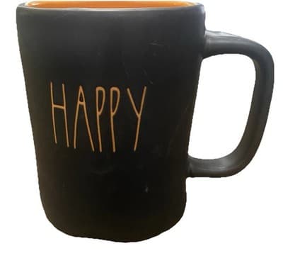 Rae Dunn Happy Halloween Mug Double-Sided Black Orange
