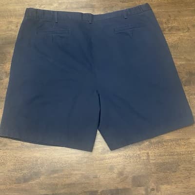 Lands End The Legacy Chino Shorts Lot Of 2 Mens Sz 48 Navy&Tan Cotton Pleated