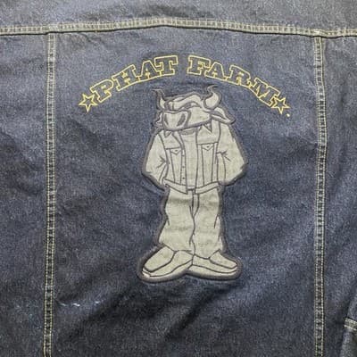 Phat Farm Oversized Jacket 3XL Denim Hip Hop Streetwear Logo Grunge - Thumbnail 6