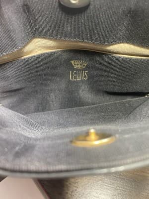Vintage Crown Lewis Suede Bag Gold Chain Purse 1970s-1980s Clutch - Thumbnail 3
