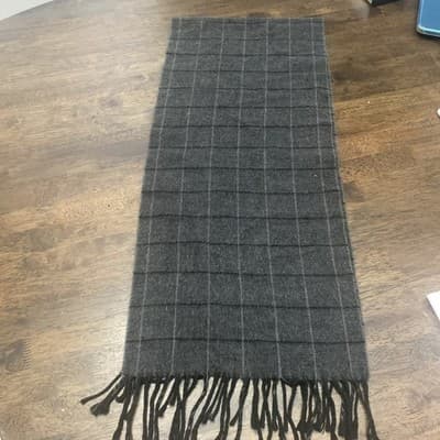 Gray and Black Preppy Plaid Scarf Standard Size