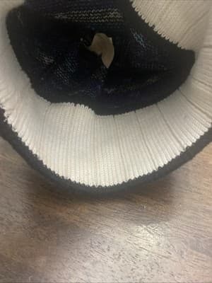 Wigwam Wool Beanie USA PomPom Winter Black Geometric Pattern Cream Color Lining - Thumbnail 5