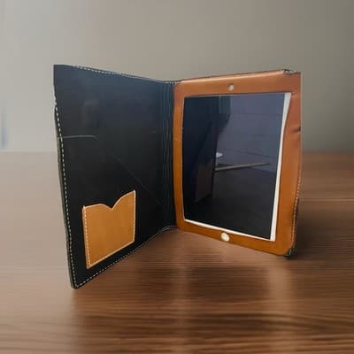 D5 DJ Albus Abilene TX Custom Made Leather Tablet iPad Folio Case Western Cowboy - Thumbnail 4