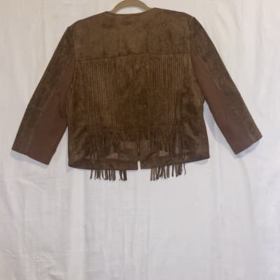 Western Vegan Suede Fringed Jacket Cowgirl Classic - Thumbnail 2