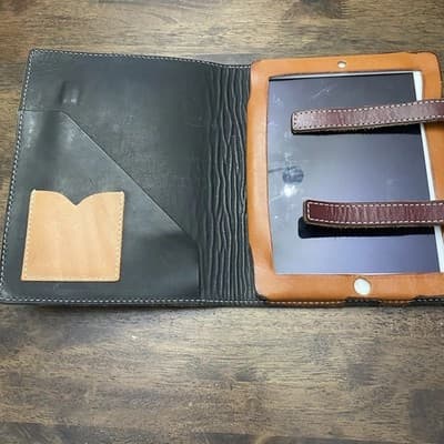 D5 DJ Albus Abilene TX Custom Made Leather Tablet iPad Folio Case Western Cowboy - Thumbnail 5